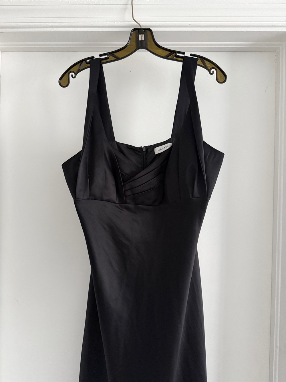 Calvin Klein designer Black Satin Gown